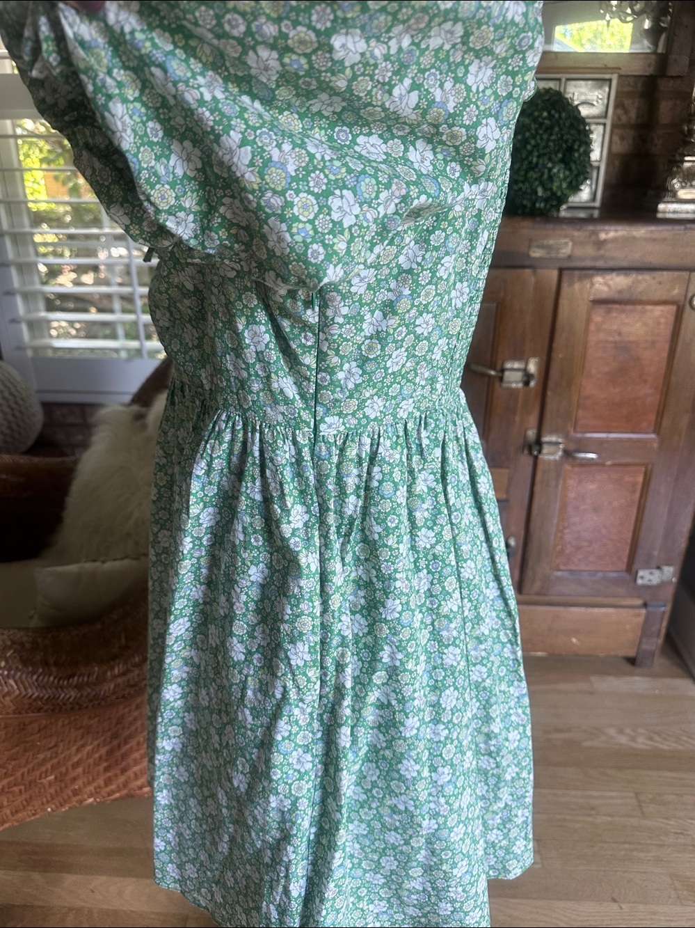 HYACYNTH HOUSE GREEN & WHITE DRESS LARGE - Picture 4 of 13